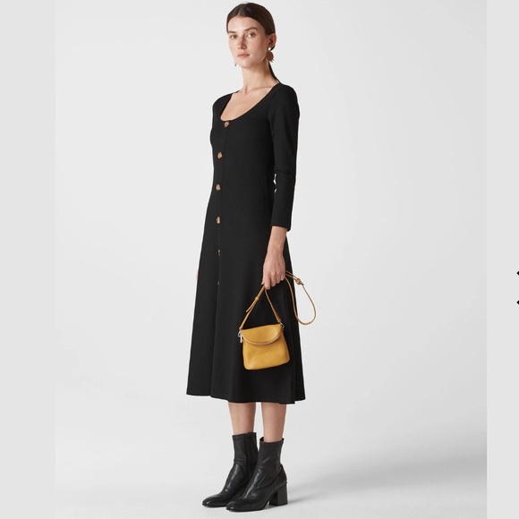 Whistles Button Detail Jersey Dress - Picture 1 of 8